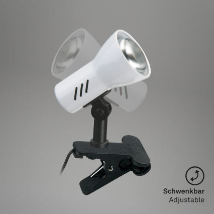 Briloner 2794/016P - klemlamp 1xE14/40W/230V zwart/wit