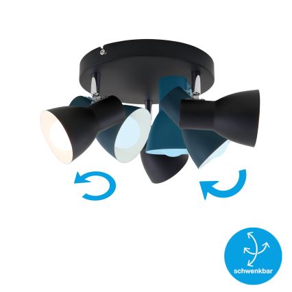 Briloner 2860-035 - Plafondspot CUP 3xE14/25W/230V zwart