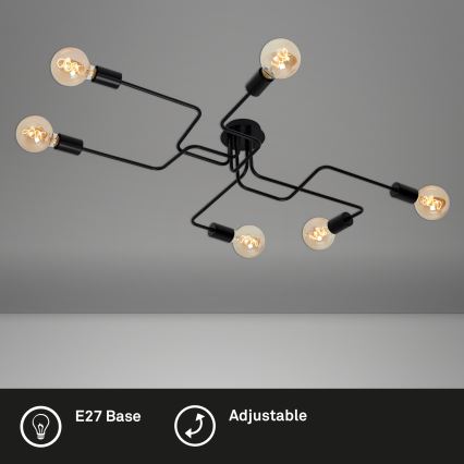 Briloner 2887-065 - Bevestigde hanglamp FARETTO 6xE27/60W/230V