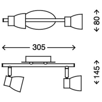 Briloner 2914-022 - LED spot 2xGU10/3W/230V 3000K