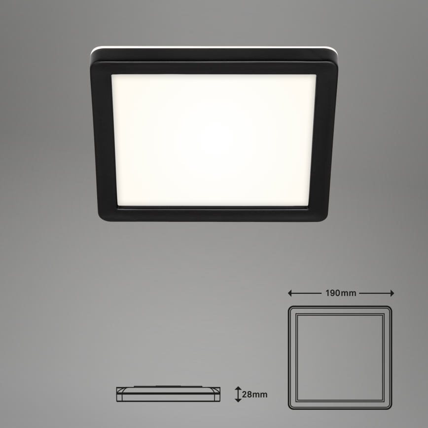 Briloner 3010-015 - LED plafondlamp LED/8W/230V 19x19 cm zwart IP44