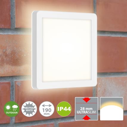 Briloner 3010-016 - LED plafondlamp LED/8W/230V 19x19 cm wit IP44