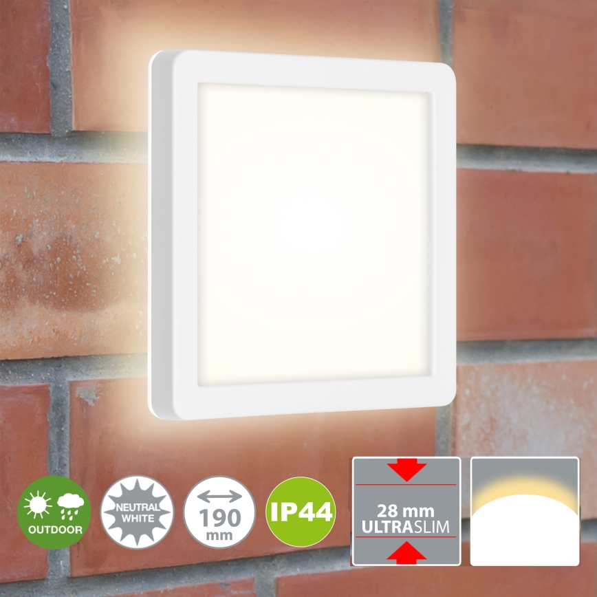 Briloner 3010-016 - LED plafondlamp LED/8W/230V 19x19 cm wit IP44