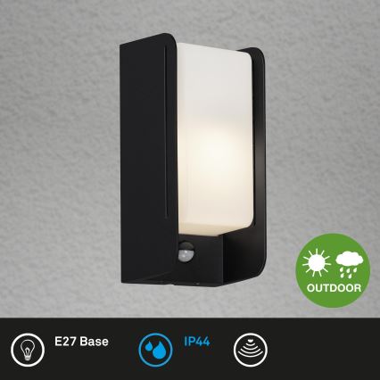 Briloner 3017-015 - Wandlamp voor Buiten met Sensor 1xE27/12W/230V IP44