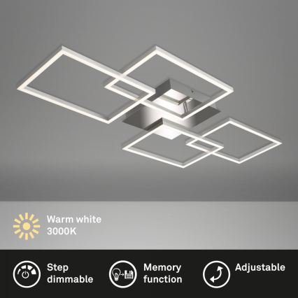 Briloner 3091-018 - Dimbare LED Plafondlamp FRAME LED/30W/230V glanzend chroom