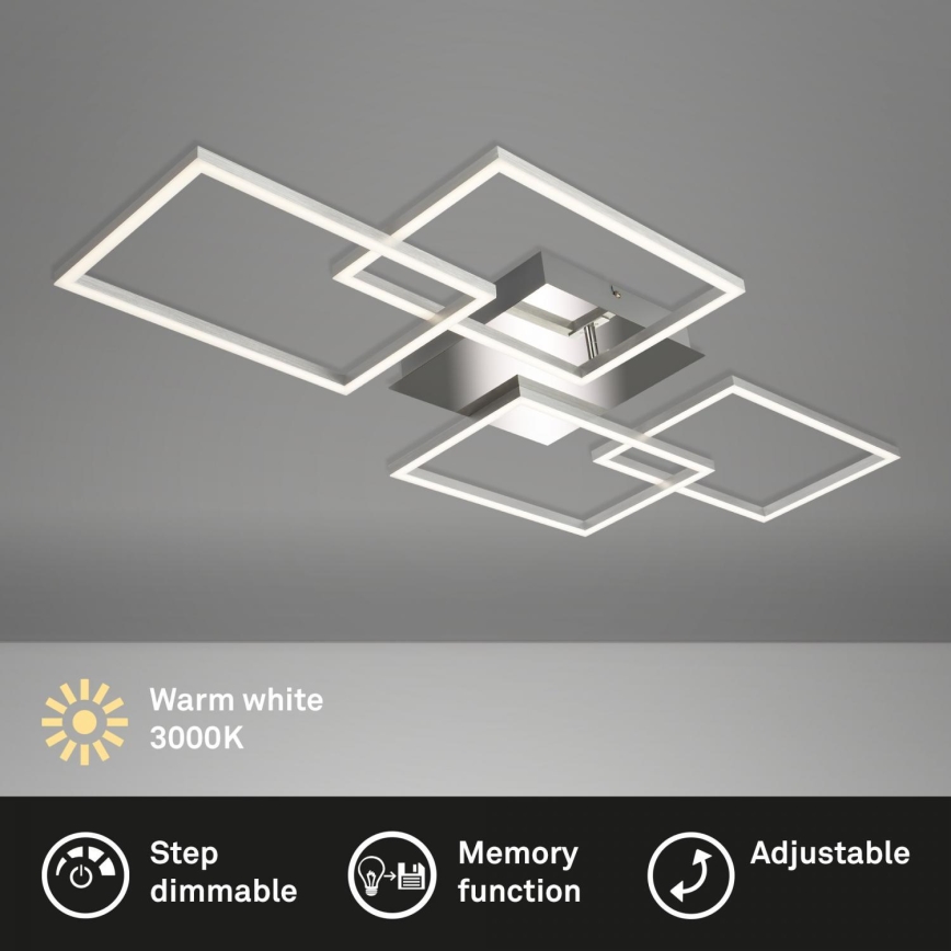 Briloner 3091-018 - Dimbare LED Plafondlamp FRAME LED/30W/230V glanzend chroom