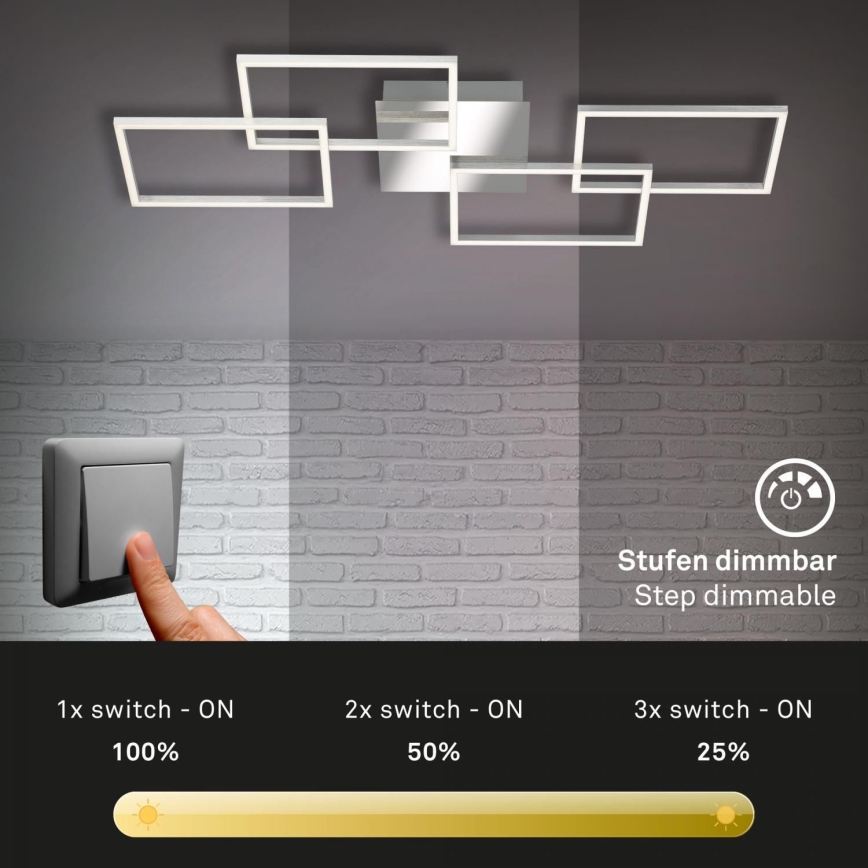 Briloner 3091-018 - Dimbare LED Plafondlamp FRAME LED/30W/230V glanzend chroom