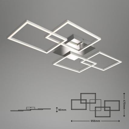 Briloner 3091-018 - Dimbare LED Plafondlamp FRAME LED/30W/230V glanzend chroom