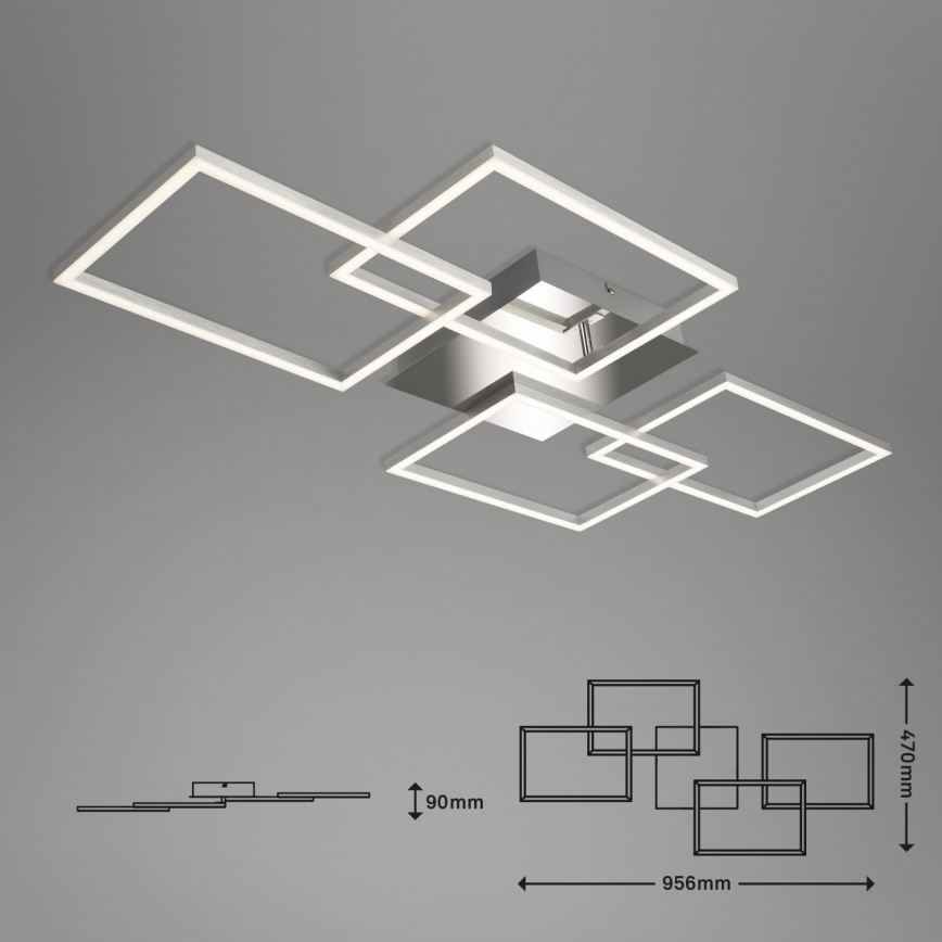 Briloner 3091-018 - Dimbare LED Plafondlamp FRAME LED/30W/230V glanzend chroom