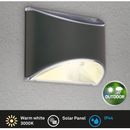 Briloner 3133015 - LED Solar wandlamp LED/2W/3,7V IP44 3000K