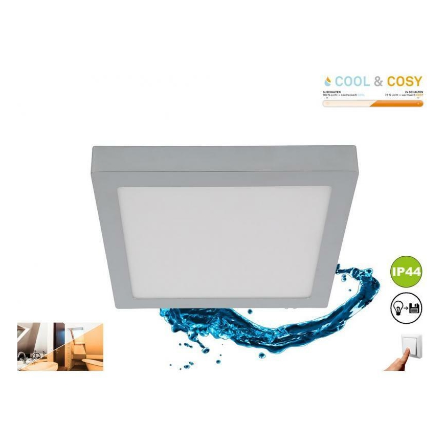 Briloner 3142-018 - LED Badkamer plafondlamp COOL&COSY LED/21W/230V 2700/4000K IP44