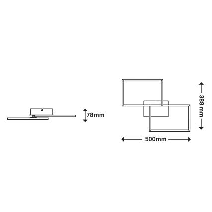 Briloner 3149-018 - Dimbare LED Hanglamp voor Oppervlak Montage FRAME 2xLED/15W/230V + afstandsbediening