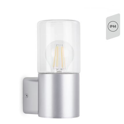 Briloner 320504TF - Wandlamp voor buiten 1xE27/12W/230V IP44 zilver