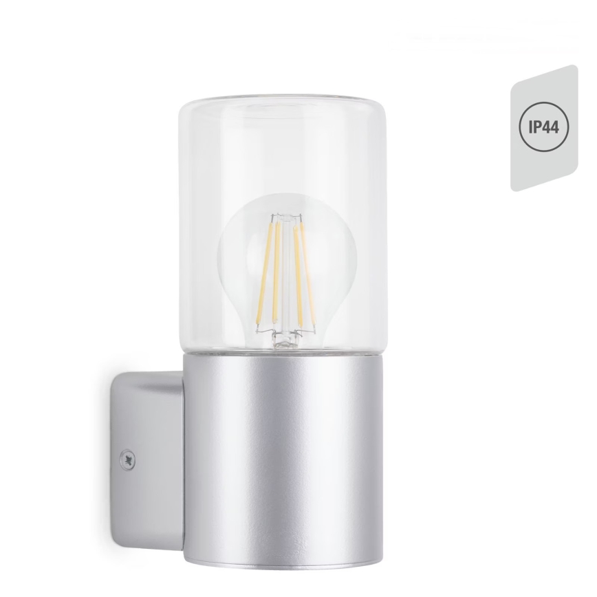 Briloner 320504TF - Wandlamp voor buiten 1xE27/12W/230V IP44 zilver