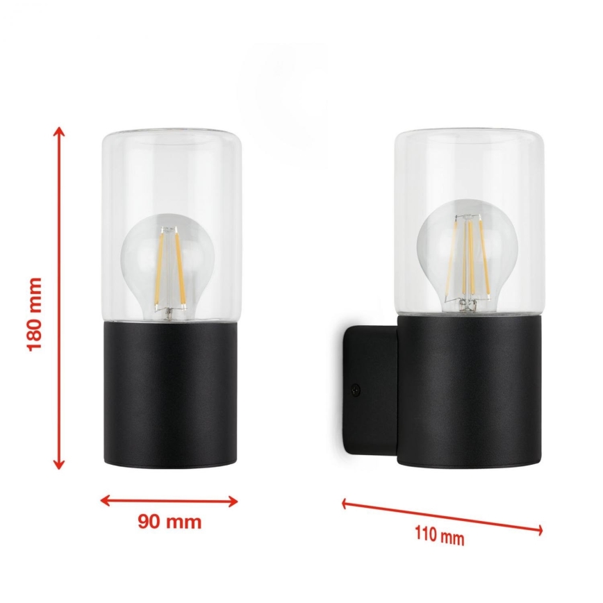 Briloner 320505TF - Wandlamp voor buiten 1xE27/12W/230V IP44 zwart
