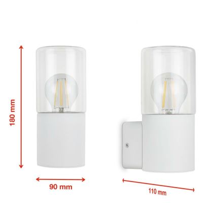 Briloner 320506TF - Wandlamp voor buiten 1xE27/12W/230V IP44 wit