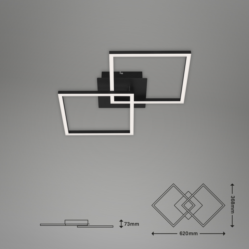Briloner 3210-015 - Dimbare LED Plafondlamp FRAME 2xLED/11W/230V zwart