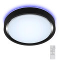 Briloner 3227-015 - LED RGB dimbare plafondlamp met sensor TALENA LED/24W/230V zwart + afstandsbediening