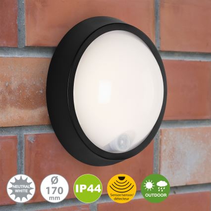 Briloner 3352-015 - LED Buitenlamp met sensor HELSINKI LED/12W/230V IP44