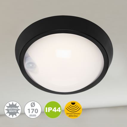 Briloner 3352-015 - LED Buitenlamp met sensor HELSINKI LED/12W/230V IP44