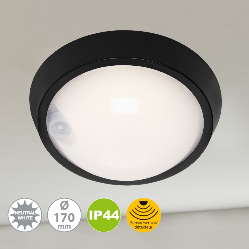 Briloner 3352-015 - LED Buitenlamp met sensor HELSINKI LED/12W/230V IP44