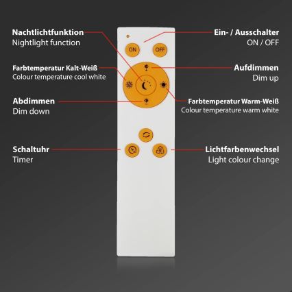Briloner 3373-016 - LED dimbare plafondlamp STARRY LED/15W/230V 3000-6500K Ø 28 cm wit + afstandsbediening