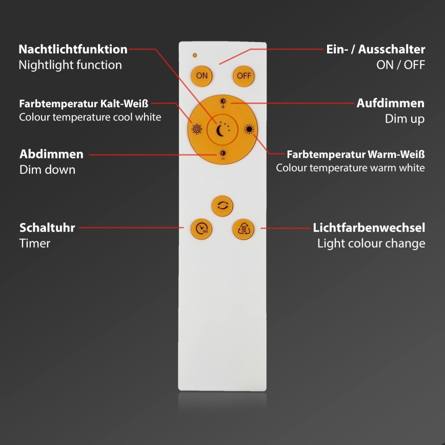 Briloner 3373-016 - LED dimbare plafondlamp STARRY LED/15W/230V 3000-6500K Ø 28 cm wit + afstandsbediening