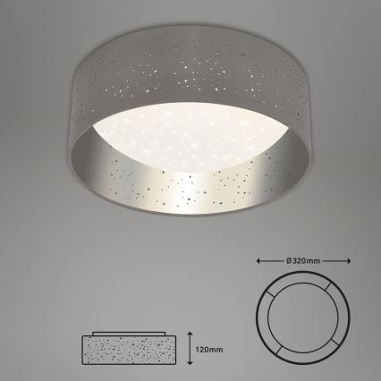 Briloner 3482014 - LED Plafondlamp MAILA STARRY LED/12W/230V grijs/zilver