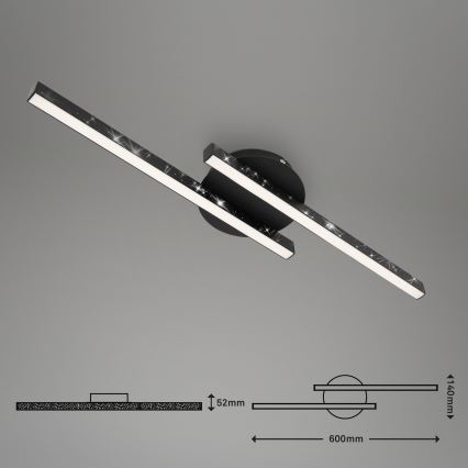 Briloner 3517-025 - LED Bevestigde Hanglamp REY 2xLED/6W/230V zwart