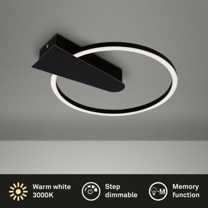 Briloner 3542-015 - Dimbare LED plafondlamp NICO LED/12W/230V zwart