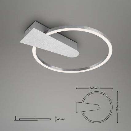Briloner 3542-018 - Dimbare LED Plafondlamp NICO LED/12W/230V mat chroom