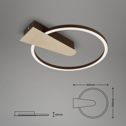 Briloner 3542017 - Dimbare LED plafondlamp NICO LED/12W/230V goud