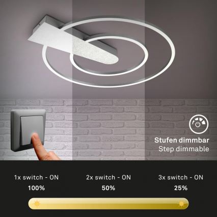 Briloner 3543-018 - Dimbare LED Plafondlamp NICO LED/25W/230V mat chroom