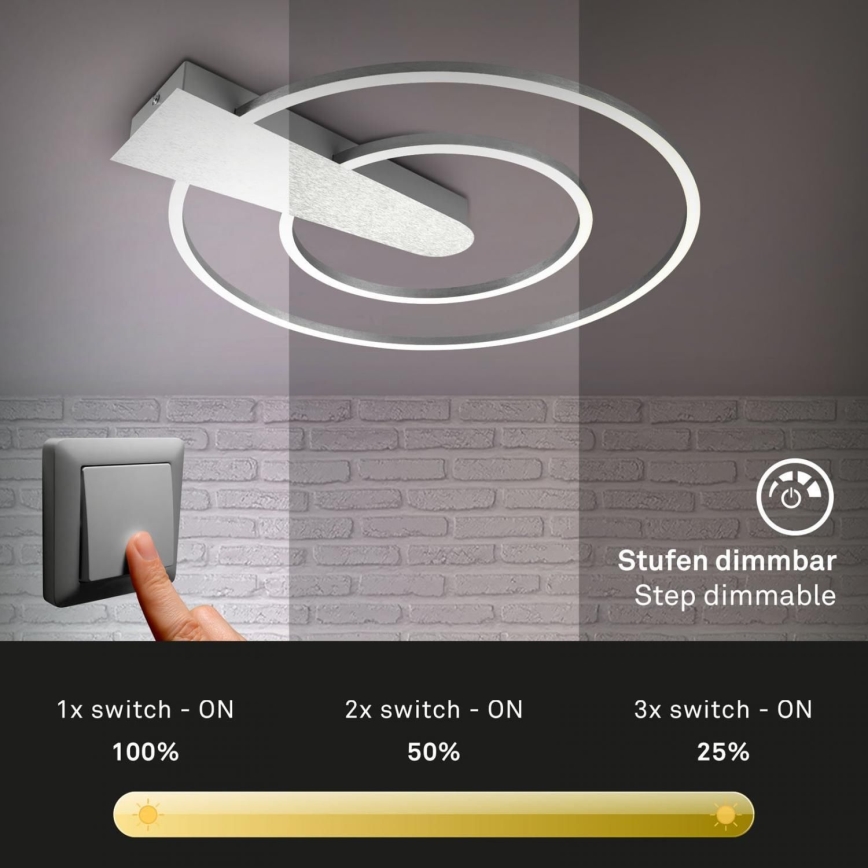 Briloner 3543-018 - Dimbare LED Plafondlamp NICO LED/25W/230V mat chroom