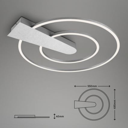 Briloner 3543-018 - Dimbare LED Plafondlamp NICO LED/25W/230V mat chroom