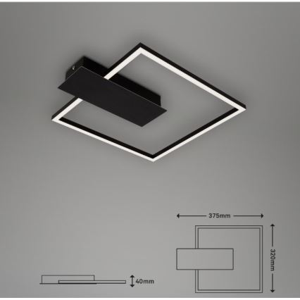 Briloner 3544-015 - Dimbare LED plafondlamp NICO LED/12W/230V zwart