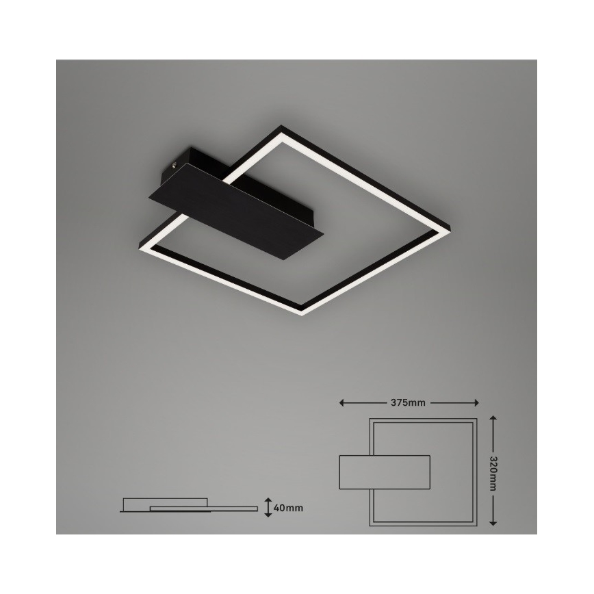 Briloner 3544-015 - Dimbare LED plafondlamp NICO LED/12W/230V zwart