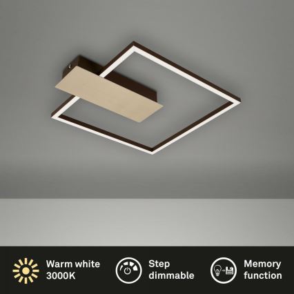 Briloner 3544-017 - Dimbare LED plafondlamp NICO LED/12W/230V goud