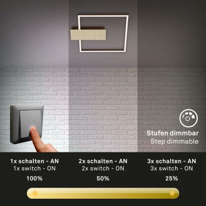 Briloner 3544-017 - Dimbare LED plafondlamp NICO LED/12W/230V goud