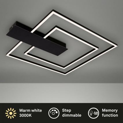 Briloner 3545-015 - Dimbare LED plafondlamp NICO LED/25W/230V zwart