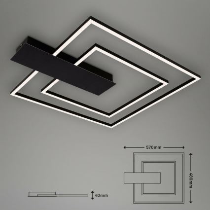 Briloner 3545-015 - Dimbare LED plafondlamp NICO LED/25W/230V zwart