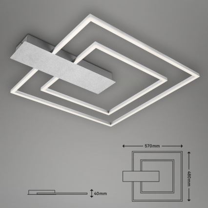 Briloner 3545-018 - Dimbare LED Plafondlamp NICO LED/25W/230V mat chroom