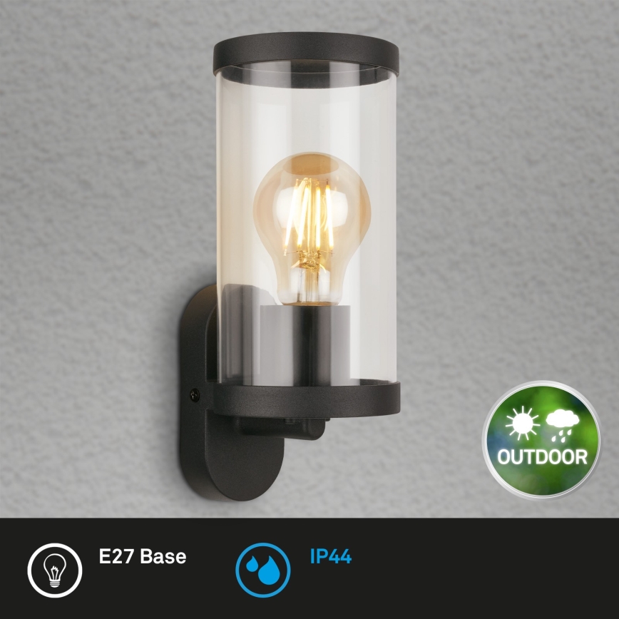 Briloner 3600-015 - Wandlamp voor buiten KAIRO 1xE27/12W/230V IP44 zwart