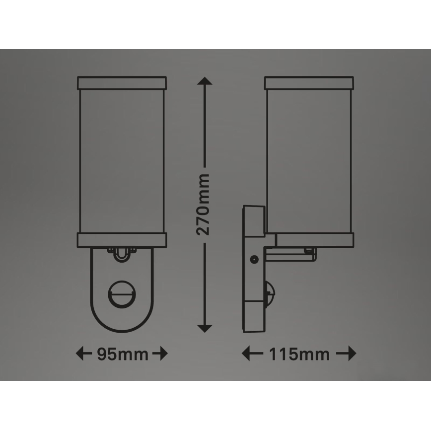 Briloner 3628-016 - Buitenwandlamp met sensor KAIRO 1xE27/12W/230V IP44 wit