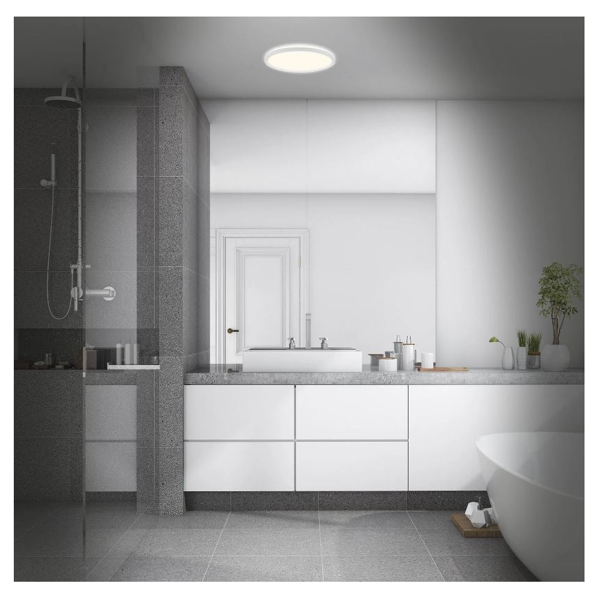 Briloner 3642-416 - LED Badkamer plafondlamp SLIM LED/19W/230V IP44 wit