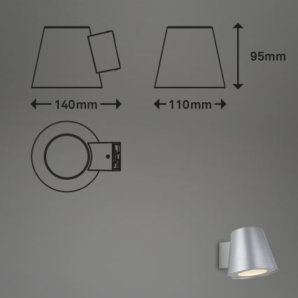 Briloner 3645-014 - LED Wandlamp voor buiten NEAPEL 1xGU10/4,9W/230V IP44