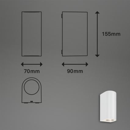 Briloner 3648-026 - LED Wandlamp voor buiten UP&DOWN 2xGU10/4,7W/230V IP44
