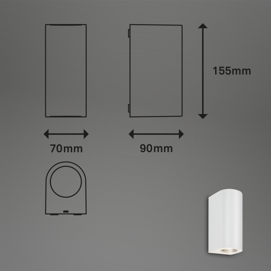 Briloner 3648-026 - LED Wandlamp voor buiten UP&DOWN 2xGU10/4,7W/230V IP44