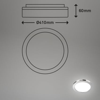 Briloner 3673-018 - LED Badkamer plafondlamp SPLASH LED/28W/230V diameter 41 cm