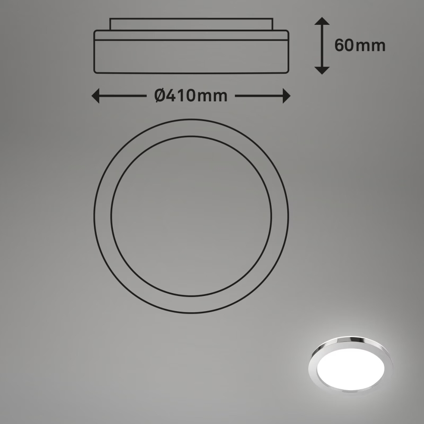 Briloner 3673-018 - LED Badkamer plafondlamp SPLASH LED/28W/230V diameter 41 cm